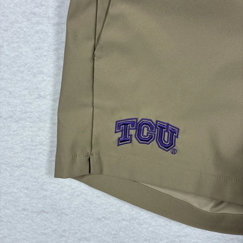 Nike‎ Golf Dry Fit Shorts TCU Embroidery Logo Khaki Colored Womens Size 4